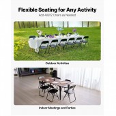 OEM JSZDYPGJS6BZSRGZU001V0 Set 6 scaune pliabile, Tapitate, Negru, max 158 kg, 44x43.5x78 cm