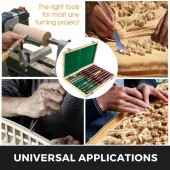 OEM MGCD8PCSMGCCZHBT1V0 Set 8 dalti pentru strunjire lemn, Otel HSS, maner lemn, Cutie transport