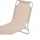 OEM sk-802584 Sezlong pliabil, Metal, Bej, 188 x 55 x 27 cm, max 120 Kg