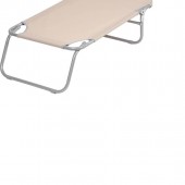 OEM sk-802584 Sezlong pliabil, Metal, Bej, 188 x 55 x 27 cm, max 120 Kg
