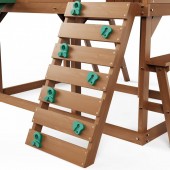 OEM XWJCMCCDH000Q5QD9V0 Spatiu joaca multifunctional, Casuta cu topogan si scara, max 150 kg, Lemn cedar, 2320x3100x2690 mm