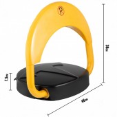 OEM YKSRTCWS000000001V0 Blocator Parcare, Telecomanda si alarma, greutate suportata 2 tone, material rezistent, anti-rugina, IP67, negru/galben