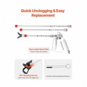 OMS GYWQPTJRGJPJ60PDZV0 Pistol si furtun pentru vopsit, 15.2 m, 248 Bar, 5 x duze 211, 315, 417, 517, 623, Tije prelungitoare 30, 50, 60 cm, Otel/Aluminiu