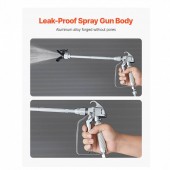 OMS GYWQPTJRGJPJ60PDZV0 Pistol si furtun pentru vopsit, 15.2 m, 248 Bar, 5 x duze 211, 315, 417, 517, 623, Tije prelungitoare 30, 50, 60 cm, Otel/Aluminiu