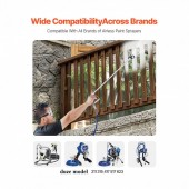 OMS GYWQPTJRGJPJ60PDZV0 Pistol si furtun pentru vopsit, 15.2 m, 248 Bar, 5 x duze 211, 315, 417, 517, 623, Tije prelungitoare 30, 50, 60 cm, Otel/Aluminiu