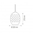 Pendul Spectrum Chrome-2, max. 60 W, sticla, diametru 220 mm, efect 3D
