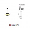 Pendul Vista Black, 24 W, Led, diametru 450 mm, 4000 k, 1500 lm, metal si aluminiu