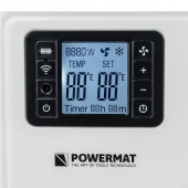 Powermat PM1191 Convector electric cu control WiFi, 3 trepte de putere 1000/1300/2300 W, Alb, Telecomanda