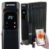 Powermat PM1247 Calorifer electric 11 elementi, Wi-Fi, 3 trepte putere 1000/1500/2500 W, Negru, panou LCD tactil