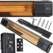 Powermat PM1248 Incalzitor electric cu infrarosu pentru terasa, 500W / 1000W / 2000W, IP55, dimensiune 76 x 12 x 8 cm