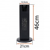 Powermat PM1252 Radiator turn, 2 trepte de putere 1000/2000 W, Telecomanda, Oscilatie, Afisaj LCD