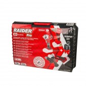 Raider 030255 Set polizor , bormasina si pistol impact cu acumulator 2x2Ah,casti bluetooth in trusa