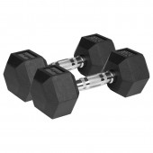 Rebel LEC-RBA-2325-09 Gantere dumbbell hex fonta cauciucata 2x9kg rebel activ