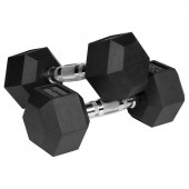 Rebel LEC-RBA-2325-09 Gantere dumbbell hex fonta cauciucata 2x9kg rebel activ