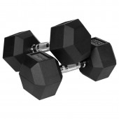 Rebel LEC-RBA-2325-15 Gantere dumbbell hex fonta cauciucata 2x15kg rebel acti