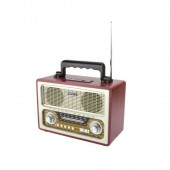 SAL so-RRT3B Radio portabil Sal RRT 3B, FM/AM/SW, 6W, analog, design retro, acumulator sau baterii, Bluetooth, USB, microSD