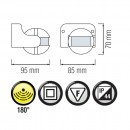 Senzor de miscare Linea HL482, distanta de detectie 8 m, negru, 220-240 V, IP44