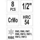 Set chei de impact, Ribe RM5-RM13, 1/2, YATO YT-1068