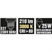 Sthor 83802 Bec LED P45 E27 3W 230V 3000K, Sthor 83802