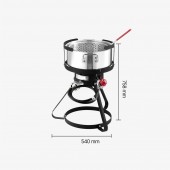 Strend Pro HXG54000BTU11372UV0 Friteuza multifunctionala cu arzator pe gaz, Capacitate 9.35 l, dimensiune 540Ã—758 mm, Termometru