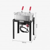 Strend Pro HXG58000BTU174OYDV0 Friteuza multifunctionala cu arzator pe gaz, 2 x Cosuri, Capacitate 13.27 l, dimensiune 420x530x740 mm, Termometru