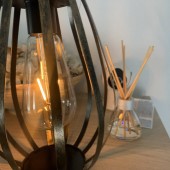 Strend Pro SK-2171808 Lampa solara Strend Pro Hadar 180x210 mm, 2 Edison LED, metal