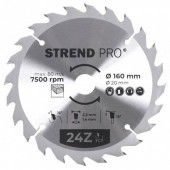 Strend Pro sk-2232018 Disc pentru fierastrau circular, Strend Pro TCT 160x2.2x20 mm 24T, pentru lemn, lame SK