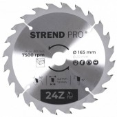 Strend Pro sk-2232020 Disc pentru fierastrau circular, Strend Pro TCT 165x2.2x20 mm 24T, pentru lemn, lame SK