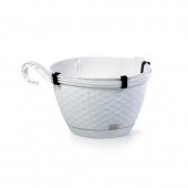 Strend Pro sk-255391 Ghiveci suspendat Strend Pro Ratolla Rotund W240, alb, 24x16cm