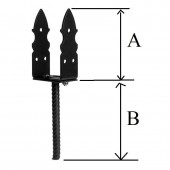 Strend Pro SK-429078 Suport stalp tip U fixare in beton, Strend Pro ASU2, latime reglabila 0-100 mm, negru, decorativ