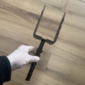 Strend Pro SK-429078 Suport stalp tip U fixare in beton, Strend Pro ASU2, latime reglabila 0-100 mm, negru, decorativ