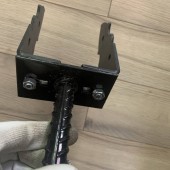 Strend Pro SK-429078 Suport stalp tip U fixare in beton, Strend Pro ASU2, latime reglabila 0-100 mm, negru, decorativ