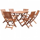 Strend Pro SK-802294 Set masa cu 6 scaune Strend Pro Maribo, lemn de meranti, max 150 kG, maro, pliabial
