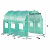 Strend Pro YDSDWSL1077FTKHD5V0 Sera pentru flori si legume, Cadru otel galvanizat, 3x3x2 m, 6 ferestre, 140 g/cmÂ³ PE