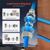 Strend Pro YSKQGDXT34IN7ITGEV0 Set conducte cu fitinguri pentru compresoare aer, 60.96 m, Trei straturi HDPE/Aluminiu/HDPE