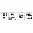 Surubelnita dreapta izolata, 1000V, 6.5x150mm, Yato YT-2819