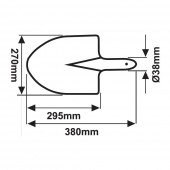 TOP GARDEN 380451 Cazma ascutita 270x295mm 1000g, fara coada, TopGarden Premium 380451