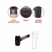 topmaster 240502 Ciocan patrat Topmaster 240502, greutate 1Kg, Coada lemn