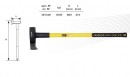 Topor cu coada de fibra 3000g, TopMaster