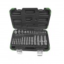 Trusa tubulare torx lungi si scurte JBM JB-53061, valiza, 28 piese, Cr-V