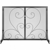Vevor BLMHSFG3545I88ME6V0 Panou pentru semineu Vevor 990x802 mm, Otel, Usi cu inchidere magnetica, Negru