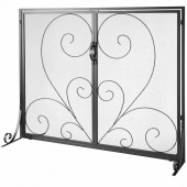 Vevor BLMHSFG3545I88ME6V0 Panou pentru semineu Vevor 990x802 mm, Otel, Usi cu inchidere magnetica, Negru