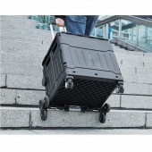Vevor BXSPLC70KGPP87HY6V0 Carucior cumparaturi cu 10 roti pentru urcat scarile, Capacitate 70 kg, Volum 53 l, Greutate 4 Kg, Aluminiu, Pliabil