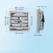 Vevor BYCSPQSDJAC2421TSV2 Ventilator evacuare pentru spatii comerciale, sere, depozite, Metal, 115 W, 4800 mÂ³/h, diametru 610 mm