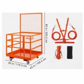 Vevor CCGZPTCYMS214BM9RV0 Cusca de siguranta pentru stivuitor Vevor max 635 kg, 4 roti, Otel, 114.3 x 109.2 x 203.2 cm