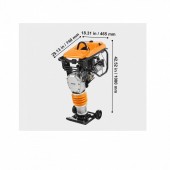 Vevor CJHDDH65HPOZQM1Q7V0 Mai compactor 6.5 CP, viteza 15 m/min, Forta de impact Forta de impact 1362 kg/mÂ², Motor benzina 4 timpi