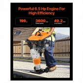 Vevor CJHDDH65HPOZQM1Q7V0 Mai compactor 6.5 CP, viteza 15 m/min, Forta de impact Forta de impact 1362 kg/mÂ², Motor benzina 4 timpi