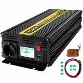 Vevor CZXNBQ2.5KW12V2YJV9 Invertor cu unda sinusoidala pura 2500 W, 12VDC-230VAC, port USB, telecomanda cu afisaj LCD