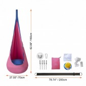 Vevor DCYFSBFB0000N93P5V9 Scaun hamac pentru copii, Roz, max 54 kg, Ã¸70x70x160 cm, Lumini led in 4 culori, accesorii prindere