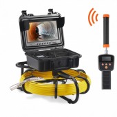 Vevor DDWKXSGDNK950S9AFV2 Camera inspectie endoscop cu locator 512 Hz, Vevor Profesional, Monitor mare color HD 9â€, Lungime 50 m, IP68, 12xLed, pentru conducte